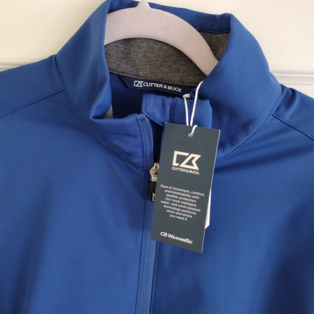 Cutter & Buck Navigate Softshell Women's Blue and Gray Full Zip Golf Jacket